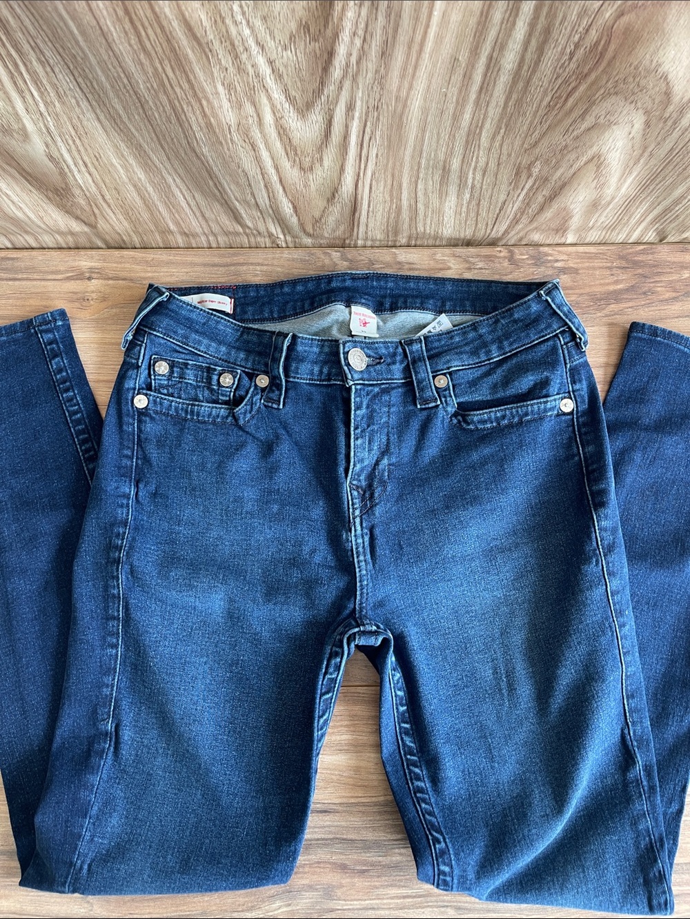 Pre-owned True Religion Womens Dark Blue Skinny Jeans size 32